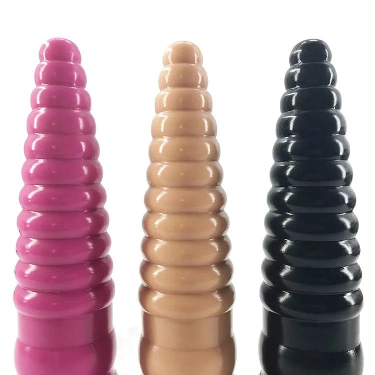 23cm 9 Dia 5.1cm Body Safe Silicone Dildo Realistic Butt Toys Thread Conch Shape Anal Plug Toys for Sexual Pleasure