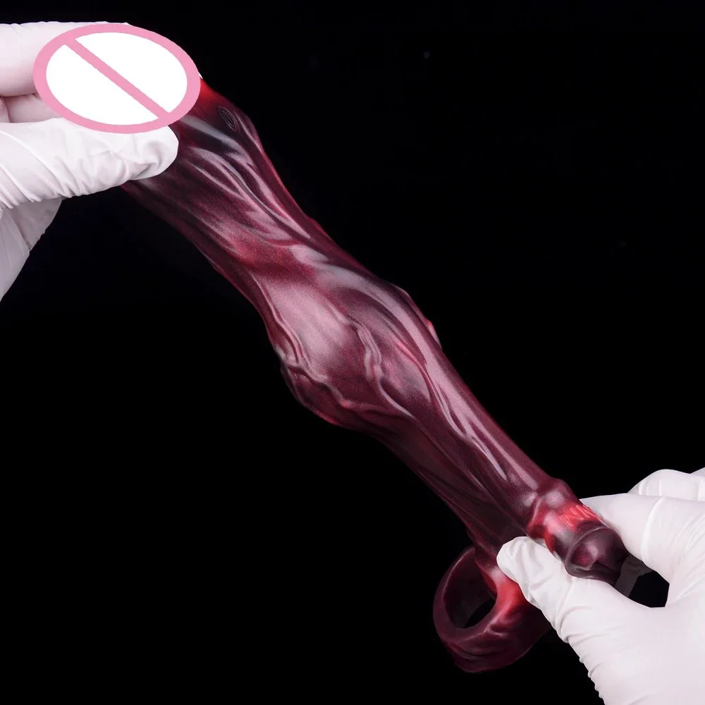 Fantasy Hollow Penis Sleeve Wearable Sleeve Realistic Dildo Cock Extender Enlargement Fantasy Cock Sleeve for Men