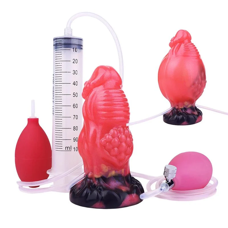 413g Inflatable Squirting Dildo Anal Plug Silicone Penis Butt Plug Adult Toy for Women Men Masturbator Inflatable Butt Expander