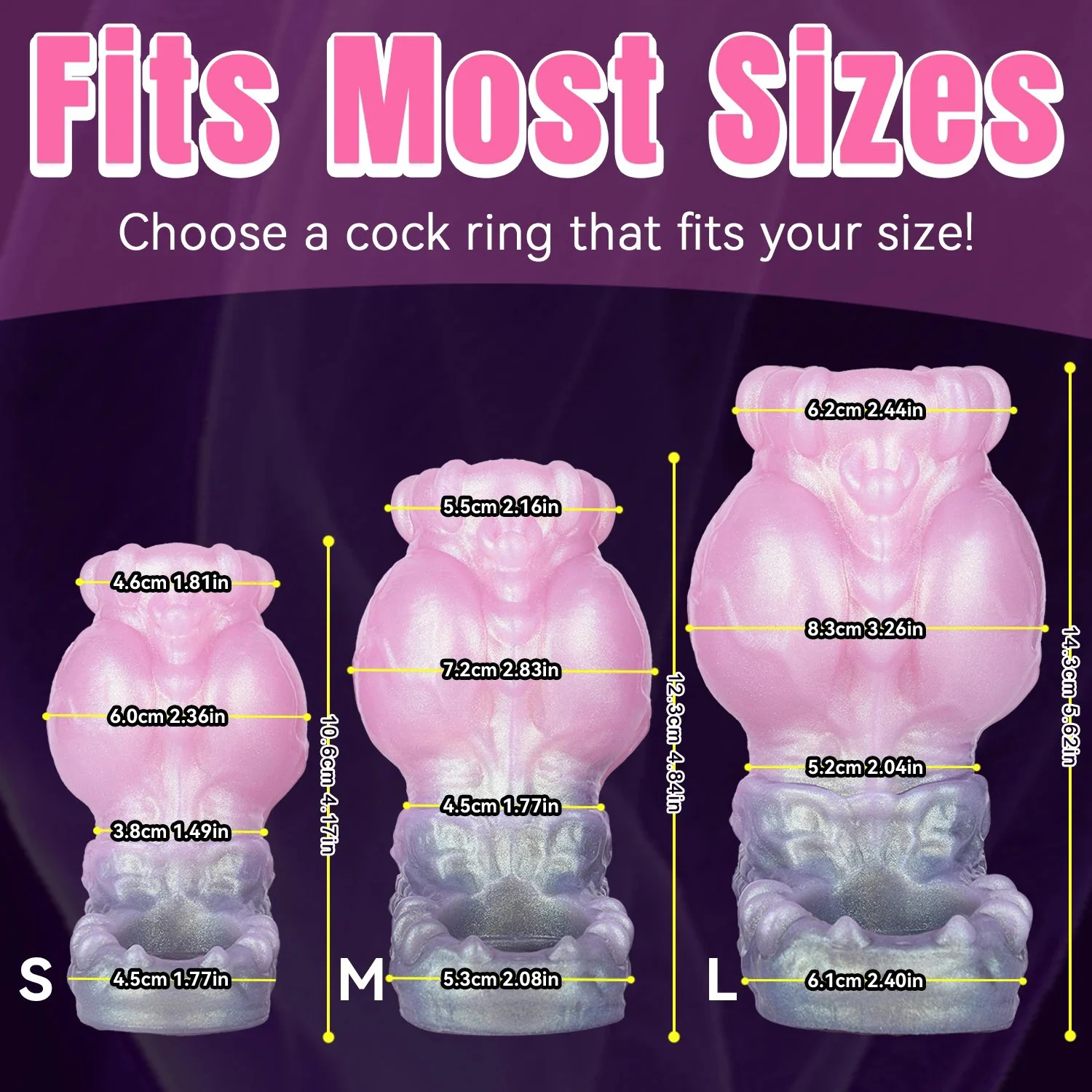 3 Size Canine Knot Cock Sheath,Dog Penis Sleeve with Cock Ring Sex Toy for Men,Penis Enlarger Sheath with Cock Ring
