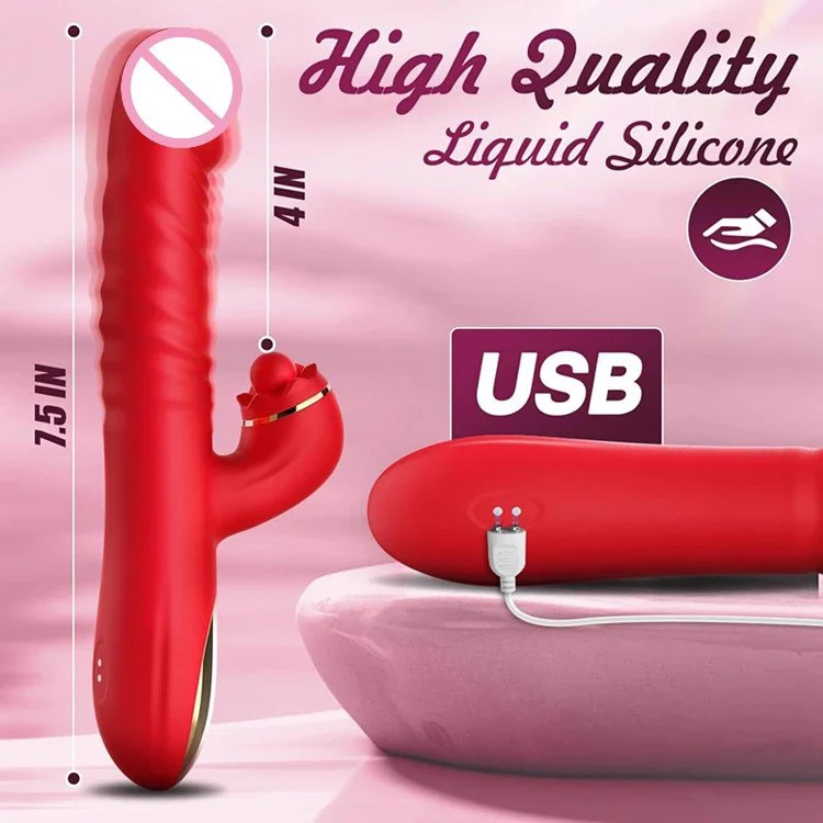 10 Mode G Spot Vibrators Sex Toys for Female Clitoral Stimulator Rabbit Vibrator Thrusting Dildo Vibrator for Women