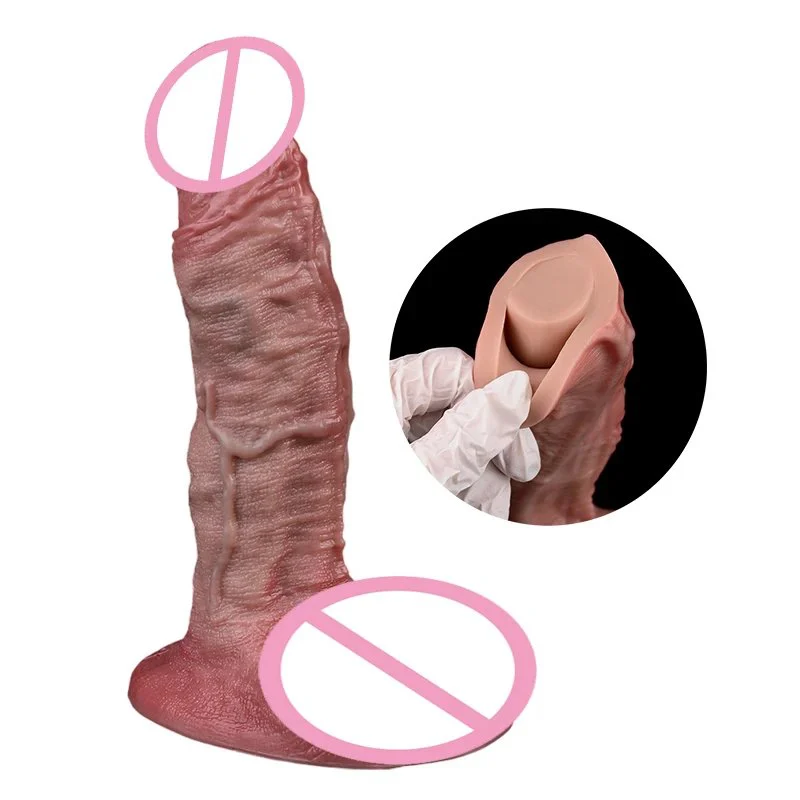 7.4 Inch Feels Real Skin Dildo Soft Dual-Layer Lifelike Penis Adult Vaginal Anal Play Stimulator for Women Men Beginner Sex Toys