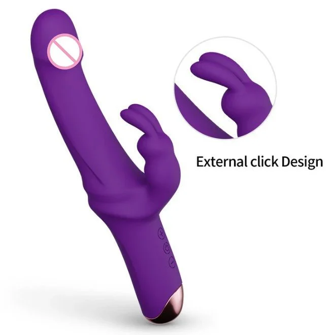 10 Frequency Clitoral Stimulator Double Motors Rechargeable Rabbit Vibrator With Dildo Sex Toys for Women