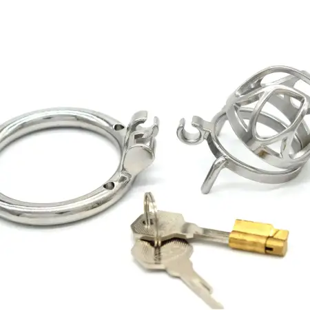 55mm 304 Stainless Steel Chastity Device Short Lock Penis Cage with Keyholder Male Sm Sex Toys for Adult