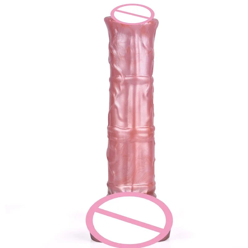 7.87 Inch New Arrival Huge Artificial Animal Horse Sleeve Liquid Platinum Silicone Wearable Penis Dildo for Men