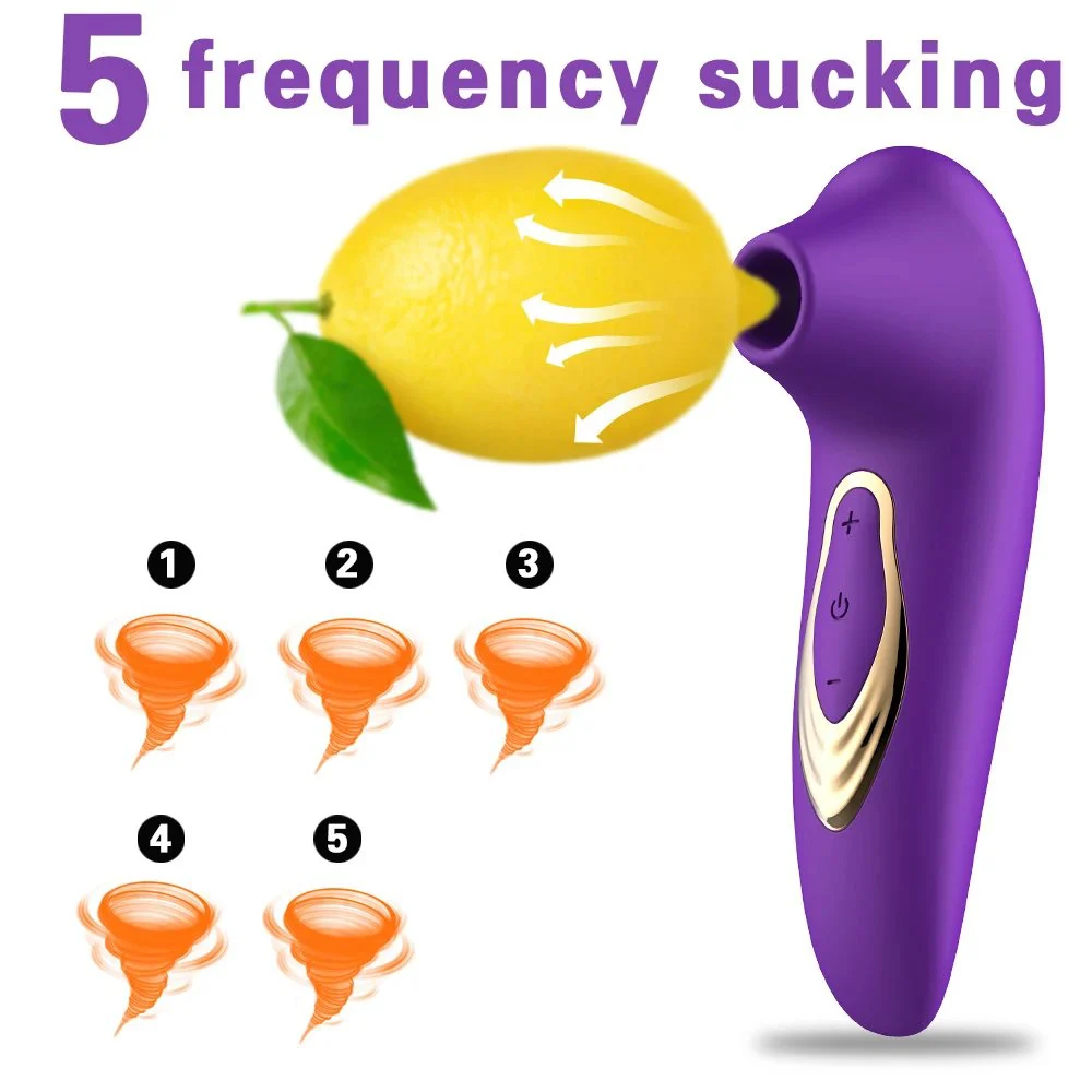 5 Frequency Adult Women Sex Toy Rechargeable Waterproof Clitoris Pussy Nipple Sucker Sucking Vibrator