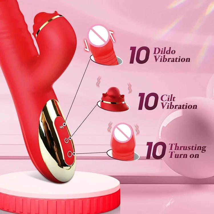 10 Mode G Spot Vibrators Sex Toys for Female Clitoral Stimulator Rabbit Vibrator Thrusting Dildo Vibrator for Women