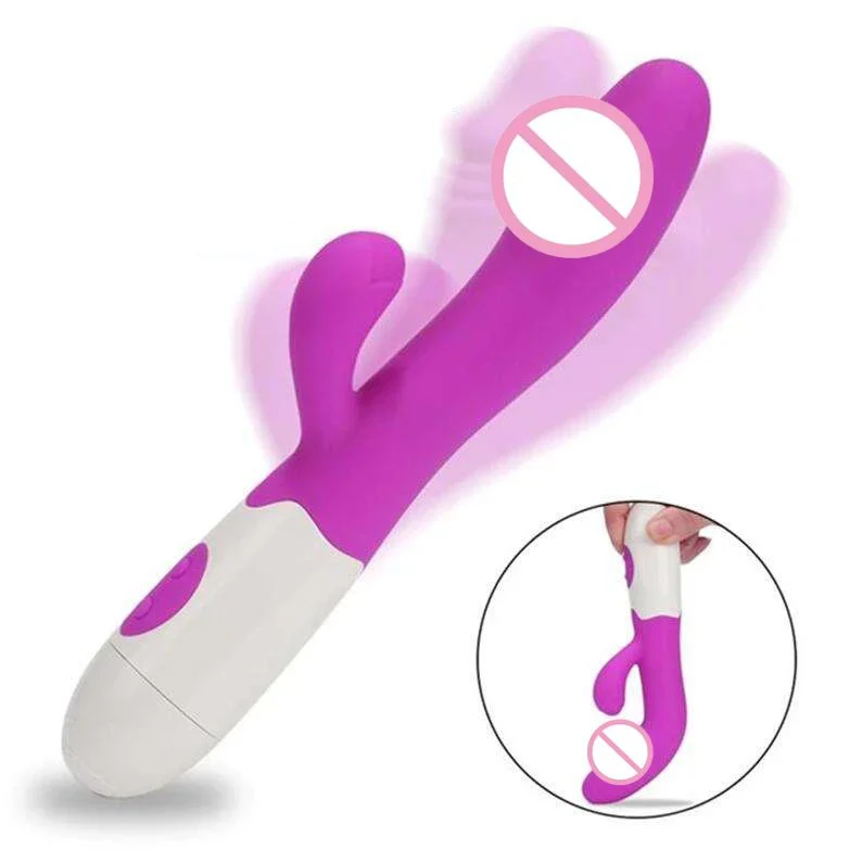 10-Mode G Spot Rabbit Vibrator for Women Dual Vibration Silicone Female Vagina Clitoris Anal Sex Toys High-Power Dildo Massager