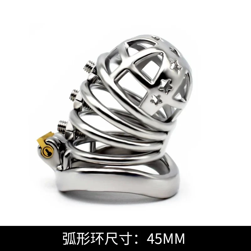 4 Active Ring Stainless Steel Inverted Plugged Cylinder Chastity Cage for Couple Restraint Ring Bolted Spikes