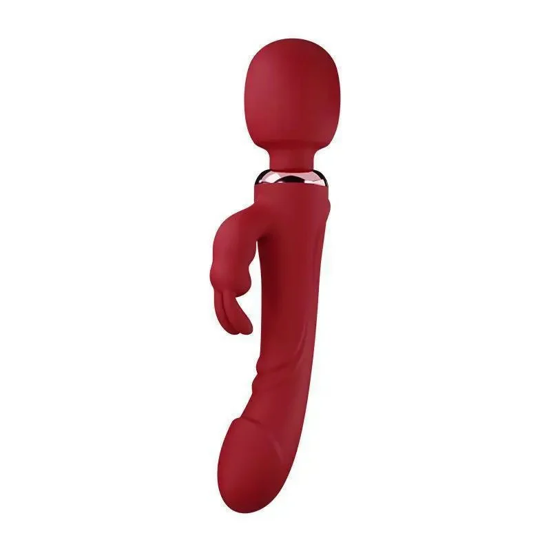 10 Vibrations 2 Motors Double Headed Vibrator Dildo G-Spot Rabbit Vibrator Wand for Clitoral Stimulation