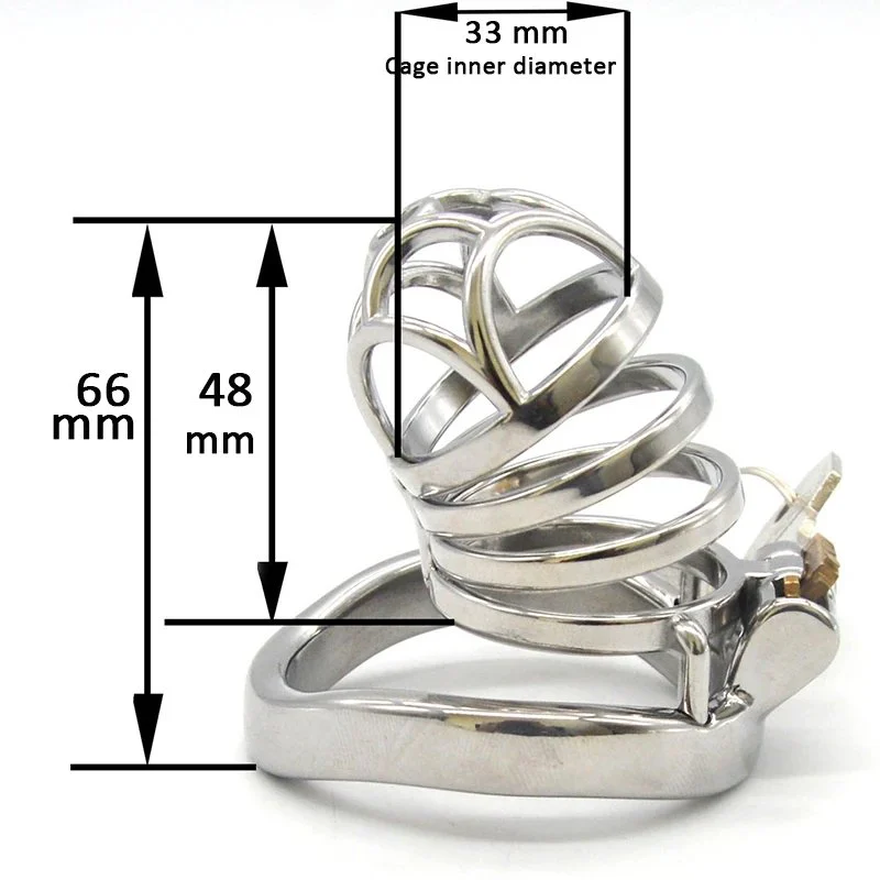 66mm Chastity Lock Penis Cage with Keyholder Chastity Cage Metal Sm Sex Toys for Male Male Chastity Device