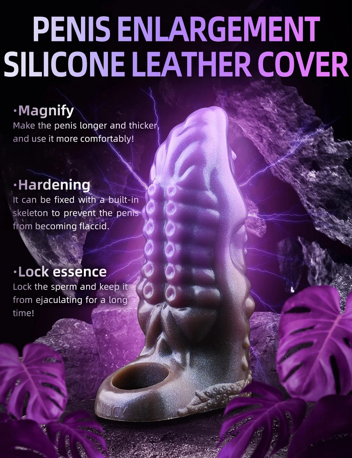 Adult Games Penis Sleeve Mens Sex Toys Cock Ring Sleeve Penis Ring Extender for Male Sex Toys Tentacle Fantasy Monster