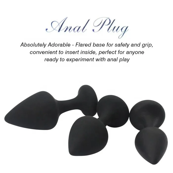 3pcs Silicone Anal Plug Set Adult Sex Toys for Women Men Couples-Anal Dildo & Beads for Anal Masturbation