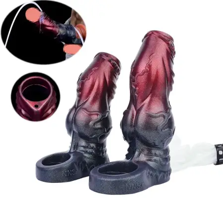 Double Knot Penis Sleeve for Delay Ejaculation,Ejaculating Penis Sleeve Animal Cock Ring Extender Enlargement for Couple