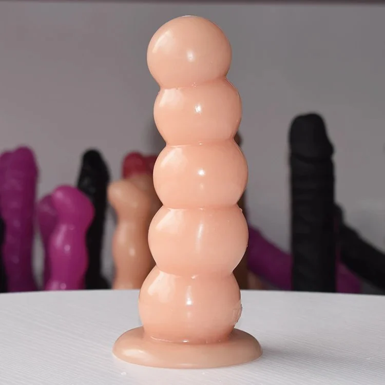 7.8 Total 7.3 Insertable Big Anal Toys Dia 2.2 Round Ball Shaped Butt Plug Graduated Five Beads Ripple Ribbed Anal Bead Dildo