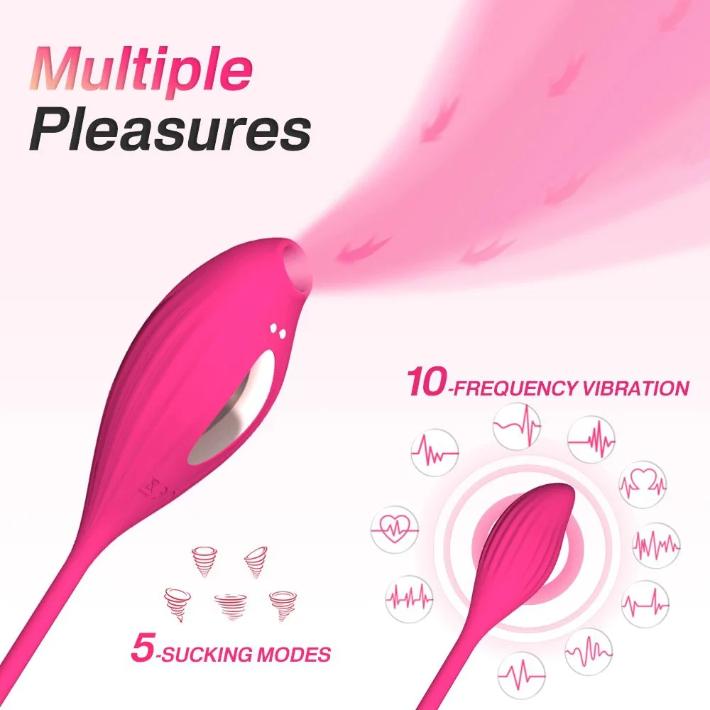 Adult Erotic Products Double Headed Silicone Female Masturbation Clitoral Stimulus Sucking Vibrator