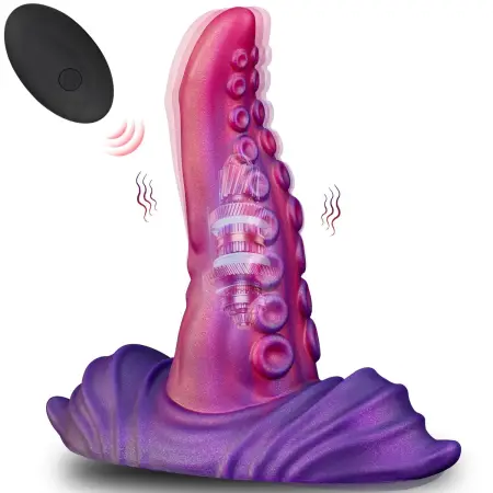 10 Frequency Vibration Remote Control Anal Plug Octopus Suction Cup Waterproof Liquid Silicone for Anal Vaginal