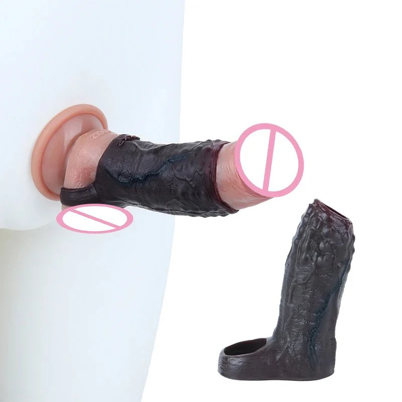 Brown Silicone Penis Sleeve for Effective Size Enhancement - Direct-to-Consumer Male Penis Extender