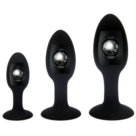 Anal Plug with Metal Steel Beads and Silicone Butt Plug for Anal Dilatation and Anus Expansion-Backyard Sex Toy S M L
