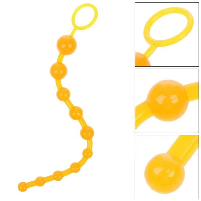 Adult Men's Anal Beads Sex Toys 10 Butt Plug with Finger Loop for Convenient Masturbation