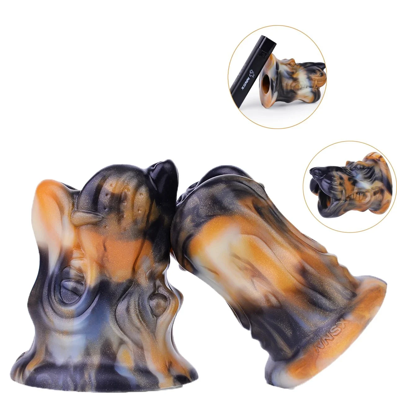 Hollow Erotic Condom Anal Speculum Single Channel Anal Plug for Men Flashlight Play for Couple