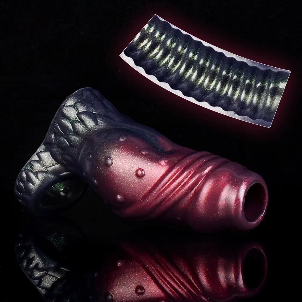 Fantasy Sheath Demon Silicone Toy Wearable Cock Sleeve Extender Sleeve Penis 3 Active Size Big Knot