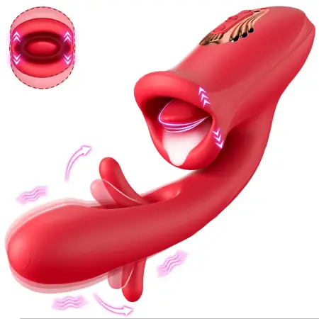 3 In1 Female Mouth Clitoral G-spot Stimulus Vibrator Adult Sex Toys Dildo Vibrator