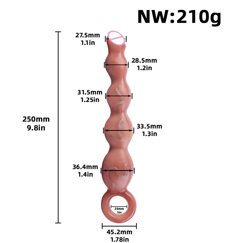 Adult Sex Anal Plug with Bead Design Simulates Skin Color and Has Vibration or Non-vibration Options Suitable for Role Fantasy