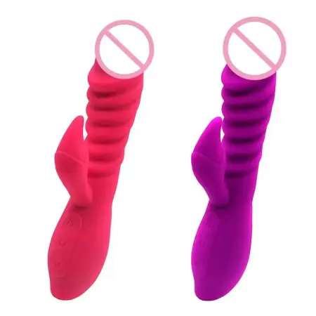 10-Mode Rechargeable Double Head Vibrator Waterproof Erotic Toys with Heating Function Masturbators
