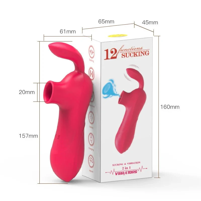 12 Frequency Powerful Clitoral G Spot Sex Toy Sucking Breast Rabbit Vibrator for Women