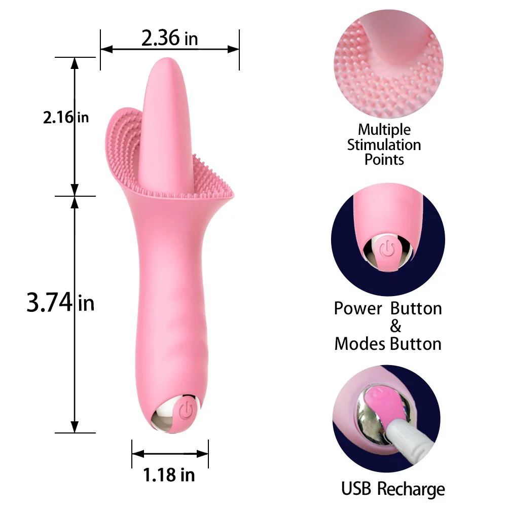 100% Waterproof Silicone Realistic Tongue Licking Vibrator Female Masturbation Adult Sex Toys