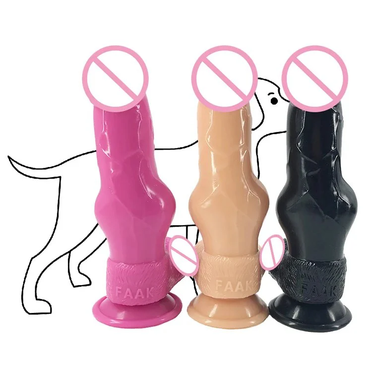 20.8cm 8.18 Thick 4.1cm Animal Silicone Sex Toys Realistic Lifelike Soft Flexible Dog Dildo Shape Butt Plug Anal for Women