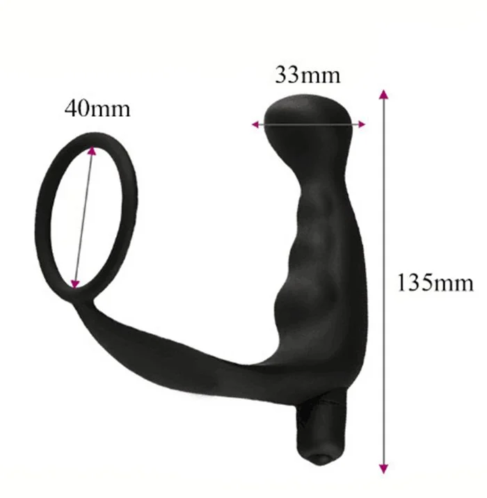 1-Speed Vibrating Prostate Massage Anal Sex Toy with Penis Ring