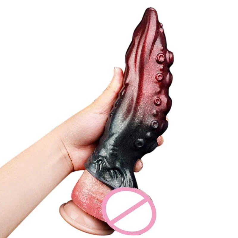 Liquid Silicone Adult Penis Sleeve Fish Tentacle Flower Pattern Fantasy Class Dildo Sleeve Realistic Experience Feeling Sex Toys