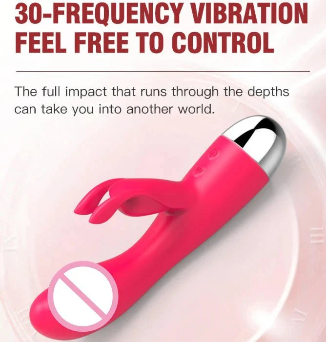 30 Frequency Waterproof Clitoral Stimulator Dildo Rabbit Ears Vibrator Sex Toys Women