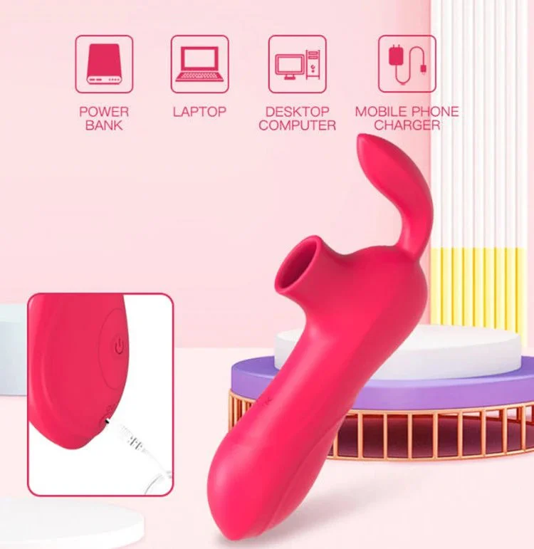 12 Frequency Powerful Clitoral G Spot Sex Toy Sucking Breast Rabbit Vibrator for Women