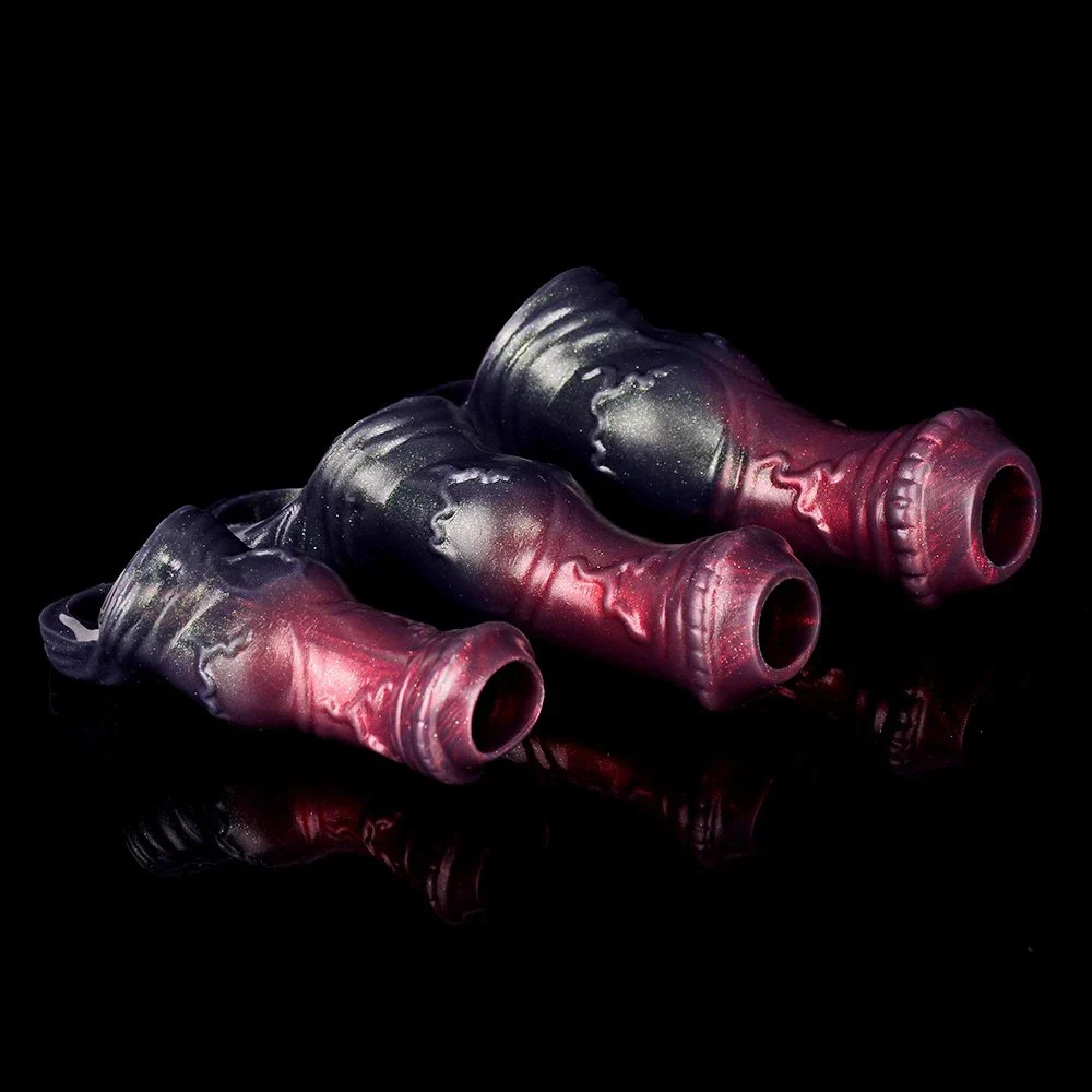 Animal Penis Sleeve with Convex Textures Reusable Penis Sleeve Cock Ring Fantasy Cock Extender Sleeve Penis