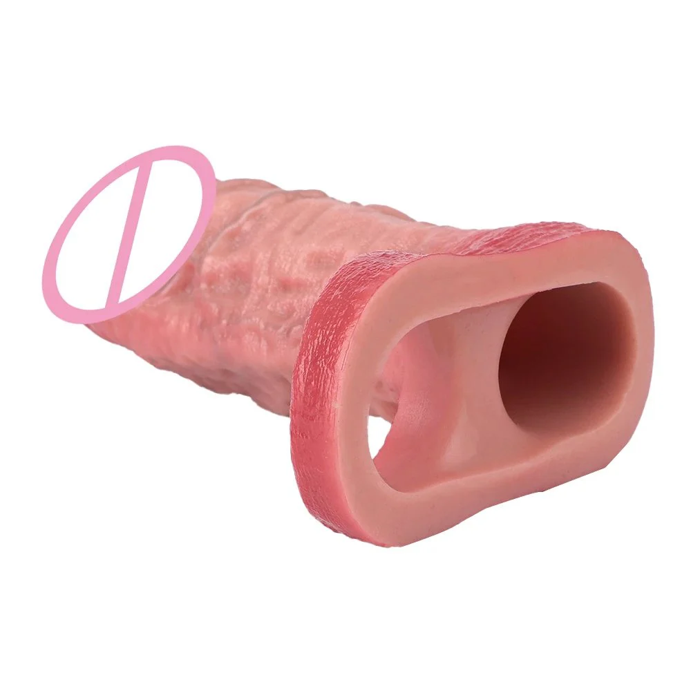 Available in Two Sizes This Silicone Penis Sleeve Is a Realistic Sex Toy Designed for Use with Male Penis Extenders