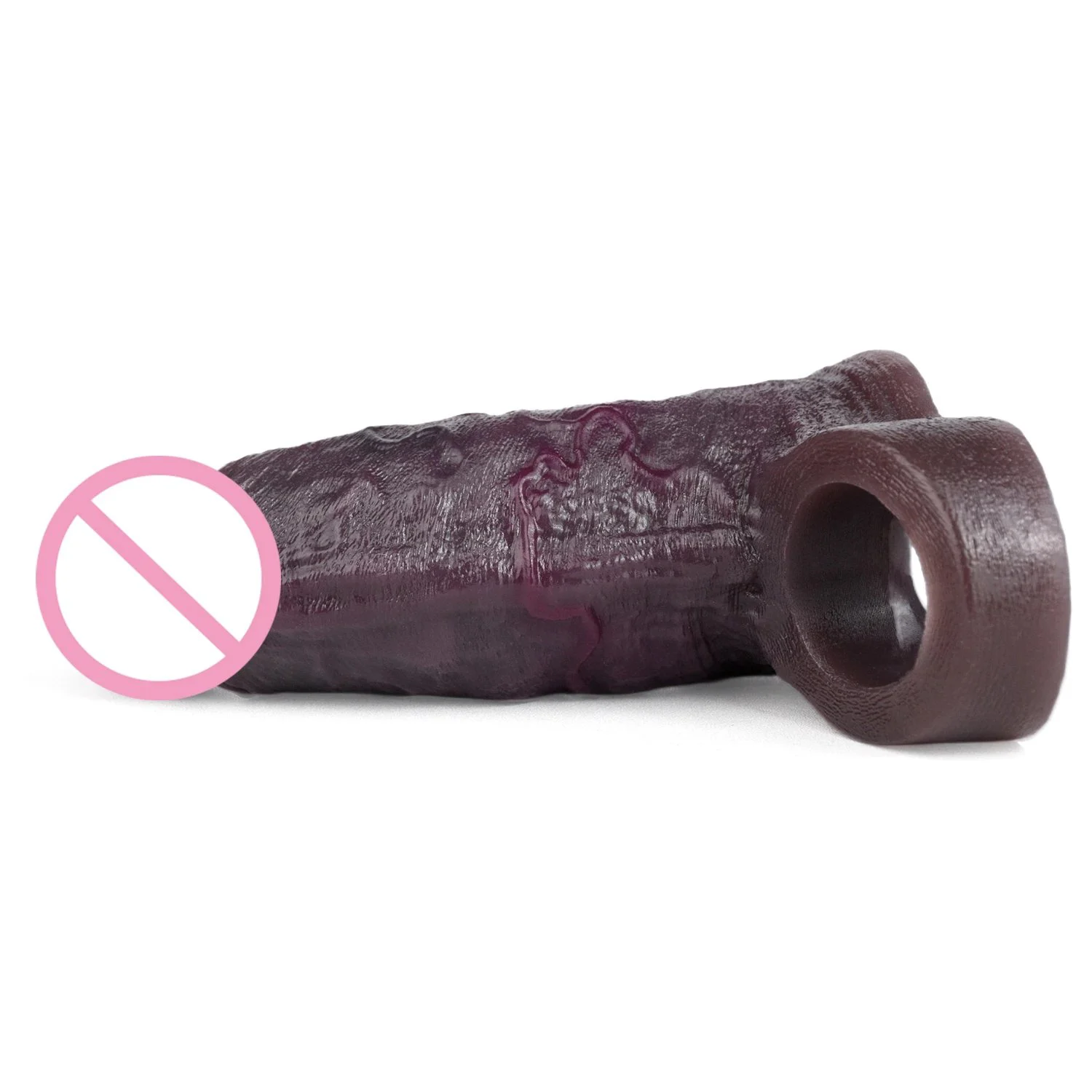 Black Duke Series Penis Enlargement Sleeve Conveniently Secure Male Penis Extender Platinum Silicone Cost-Effective Adult Toy