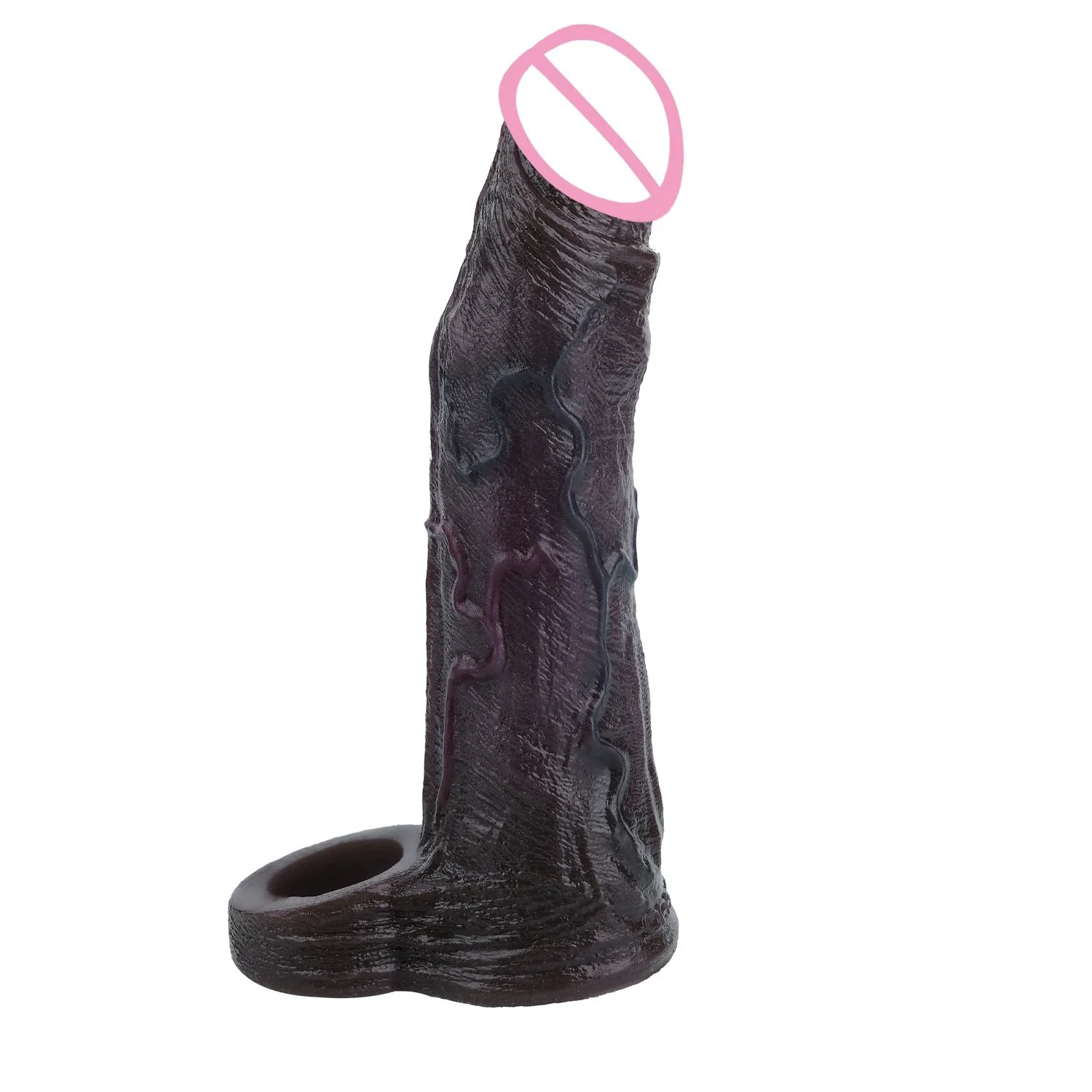 Black Vibrating Penis Enlargement Sleeve Supplier Adult Sex Toys10 Speed Vibration Male Dick Extend