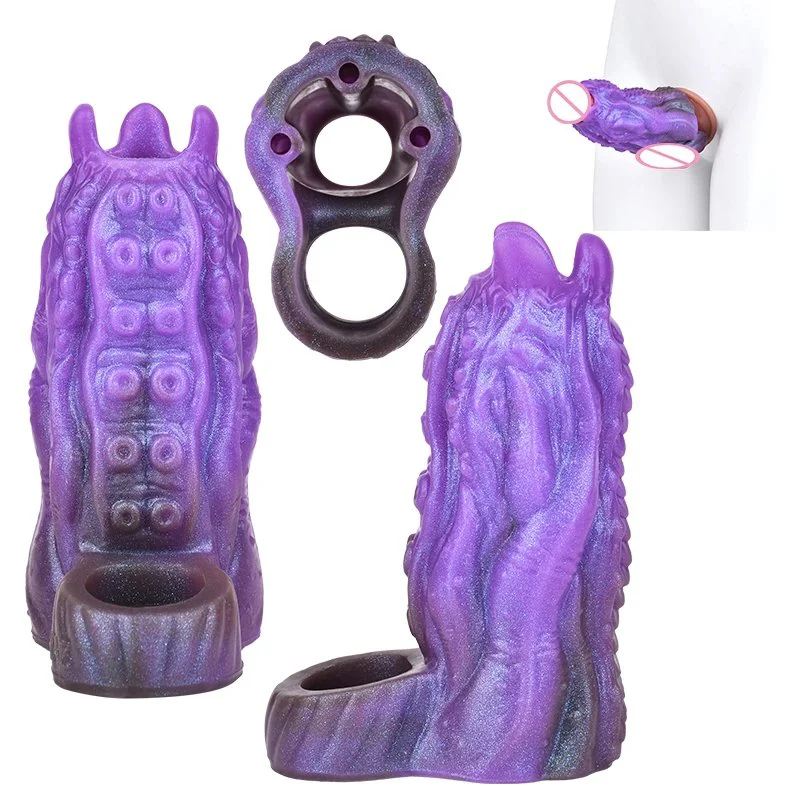 Dragon Cock Sleeves Ring Silicone Animal Cock Sleeve Girth Extension Monster Realistic Penis Extender Male Adult Sex Toy