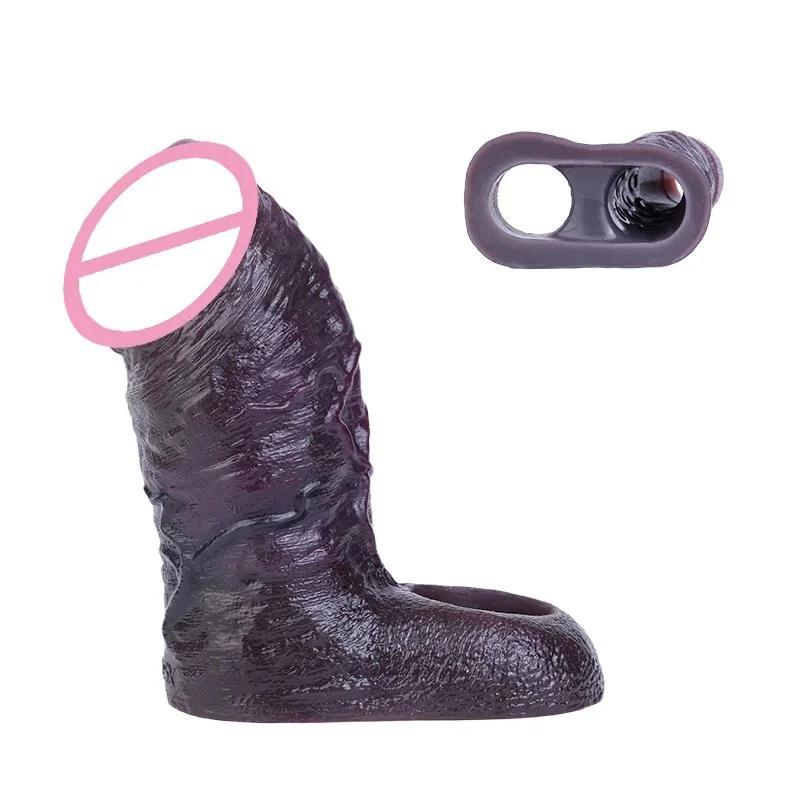 Brown Duke Series Silicone Penis Sleeve Four Sizes Available Male Penis Extender Realistic Skin-Like Feel