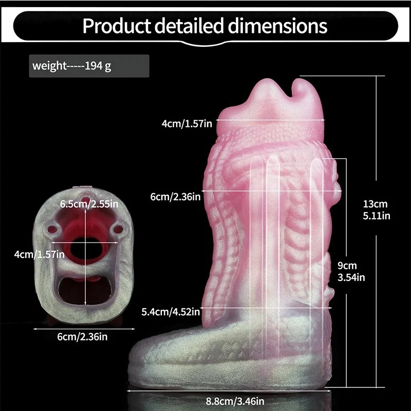 Dragon Penis Sheath With Anti off Ring Liquid Silicone Cock Cover With 3 Assist Bracket for Men Penis Enlarge Sex Toy