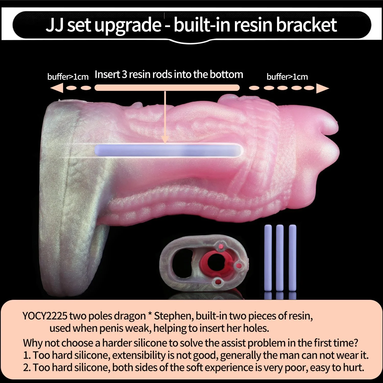 Dragon Penis Sheath With Anti off Ring Liquid Silicone Cock Cover With 3 Assist Bracket for Men Penis Enlarge Sex Toy