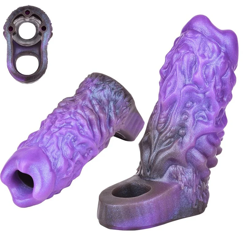 Elastic Enlarger Monster Sleeve Extender Soft Silicone Penis Ring Penis Sleeve Cock Sleeves for Men Adult Game Tool Male Sex Toy