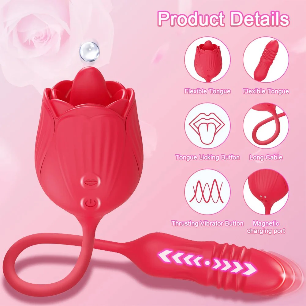 2 in 1 Rosa Vibrator Stimulator Rosa Vibrator for Women Rosa Vibrator Sex Toys for Woman