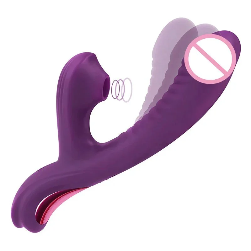 2-in-1 Female Clitoral Stimulation Rabbit Vibrator Sucking Consolador