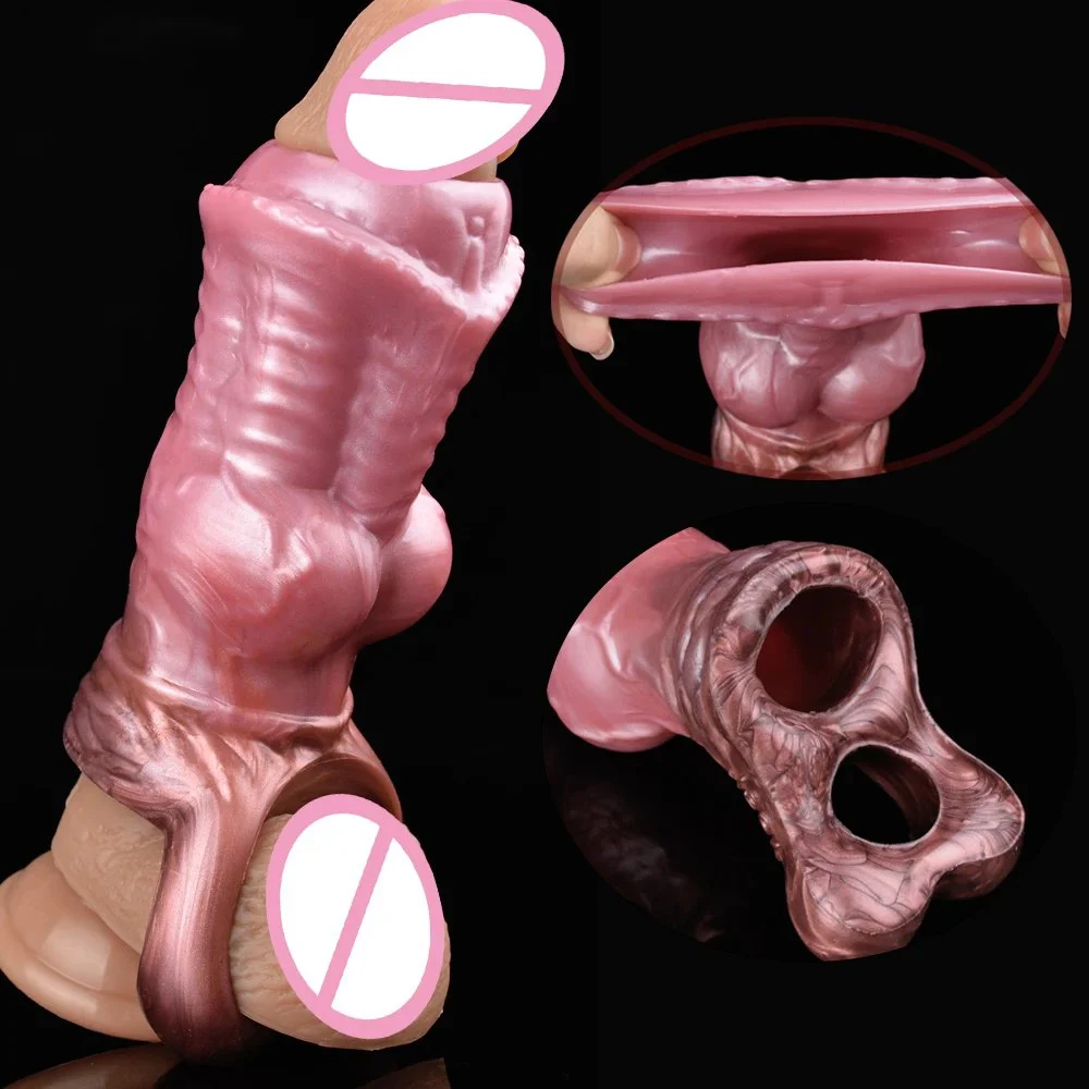 Horse Penis Sleeves Super Soft Silicon Penis Strap on Penis Extender for Male Cock Enlargement