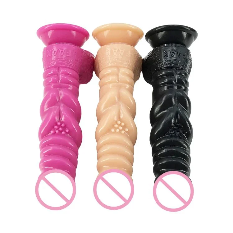 21cm 8.27 Big 5.1cm Threaded Shape Design Silicone Huge Realistic Dildo pink Black Flesh Butt Anal Plug Dildo for Men