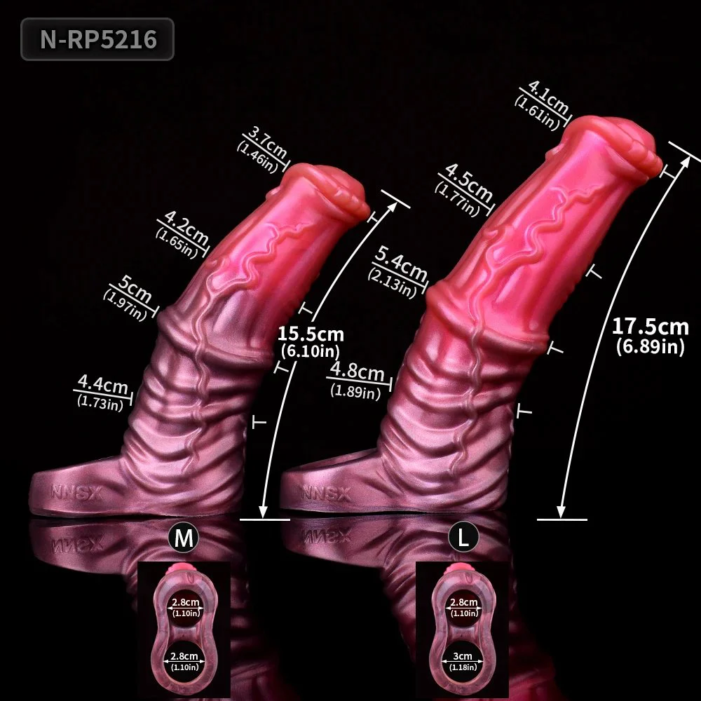 Huge Monster Penis Extender Sleeve with Cock Ring Male Penis Sleeve Enlarger Silicone Cover, Knot Penis Sheath for Men